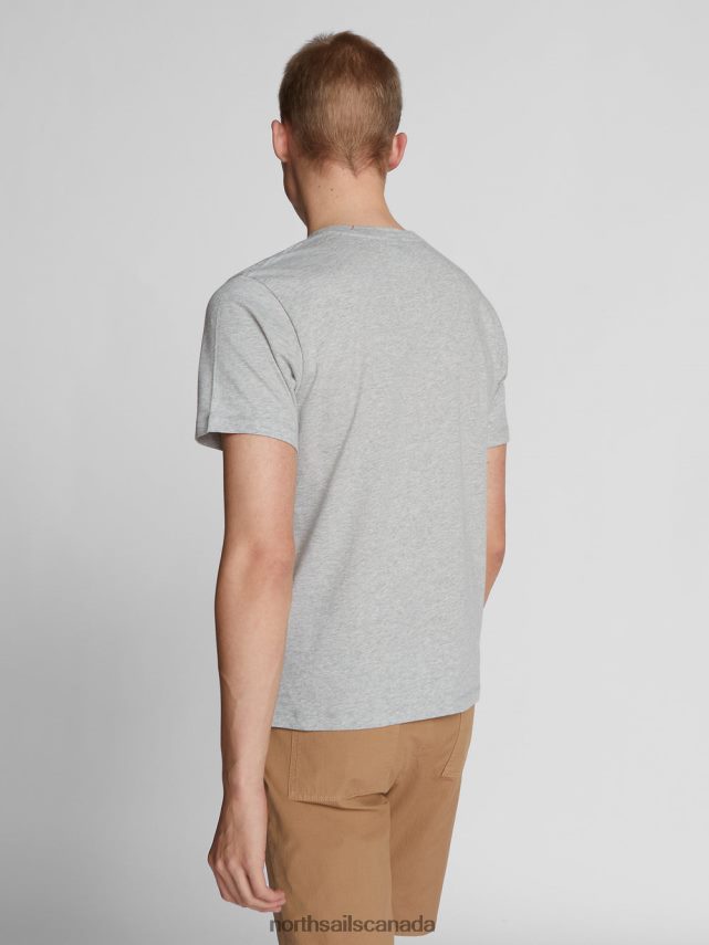Men North Sails Grey melange SHORT-SLEEVED T-SHIRT Clothing 0028HP1277