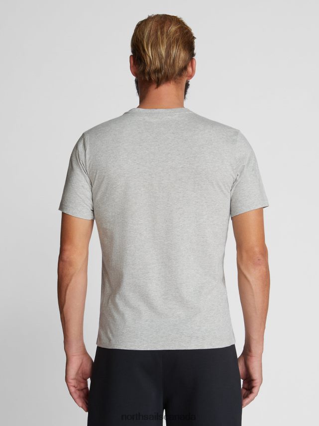 Men North Sails Grey melange T-SHIRT WITH MAXI LOGO Clothing 0028HP1137