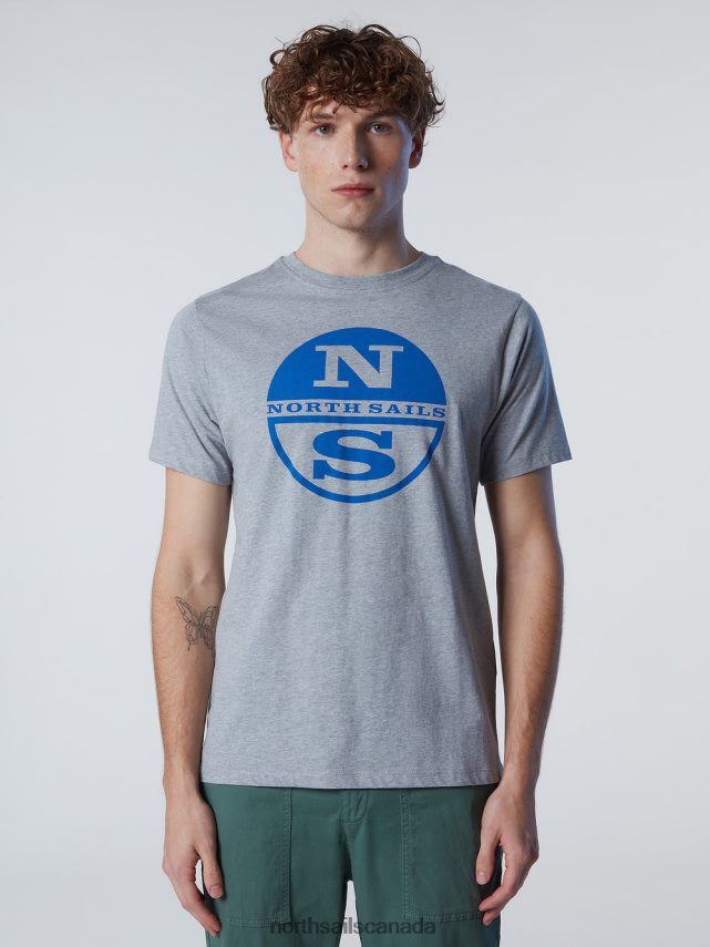 Men North Sails Grey melange T-SHIRT WITH MAXI LOGO PRINT Clothing 0028HP181