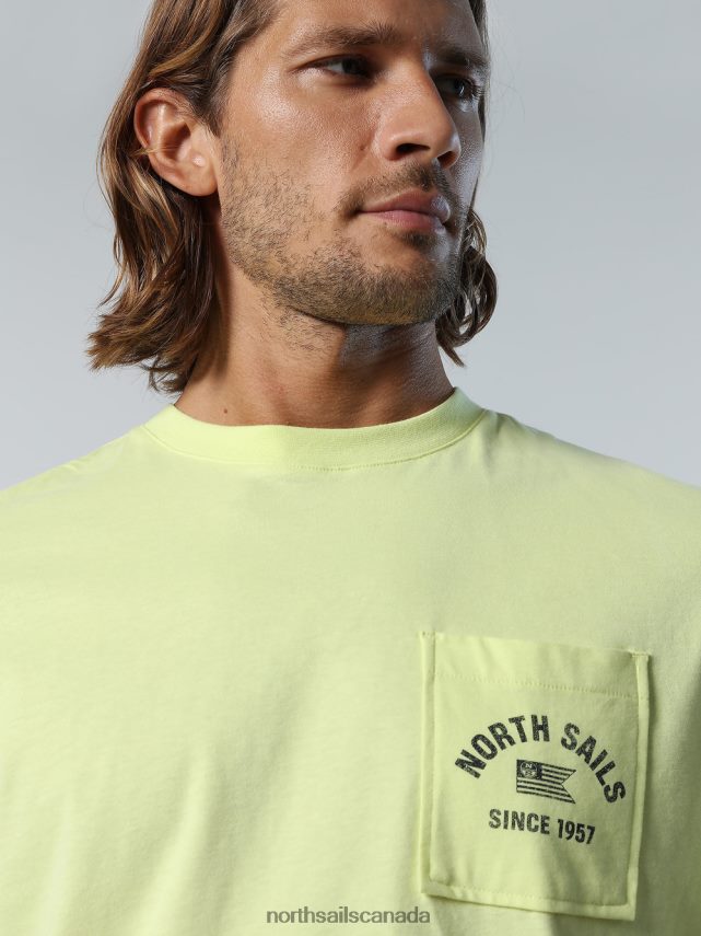 Men North Sails Light sulphur T-SHIRT WITH CHEST POCKET Clothing 0028HP158