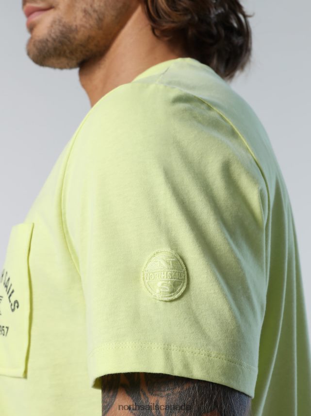 Men North Sails Light sulphur T-SHIRT WITH CHEST POCKET Clothing 0028HP158