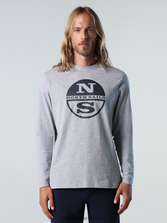 Men North Sails Medium grey melange ORGANIC JERSEY T-SHIRT Clothing 0028HP817