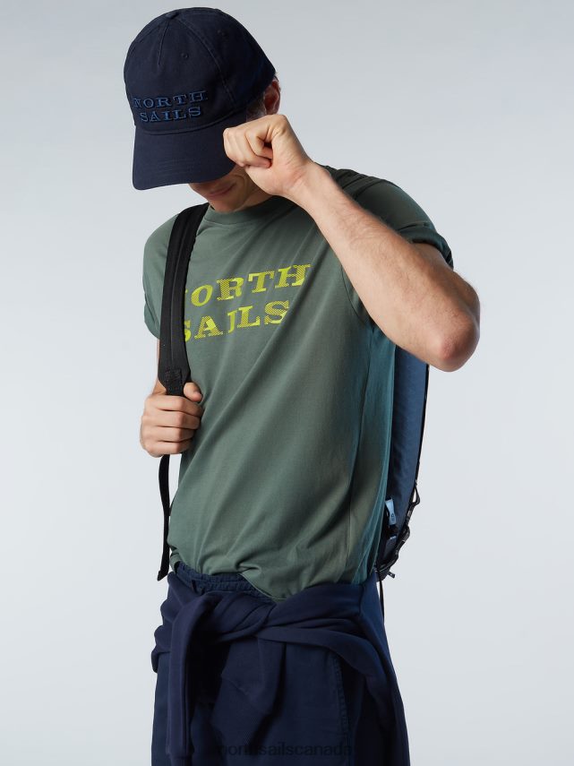 Men North Sails Military green T-SHIRT WITH CHEST PRINT Clothing 0028HP144