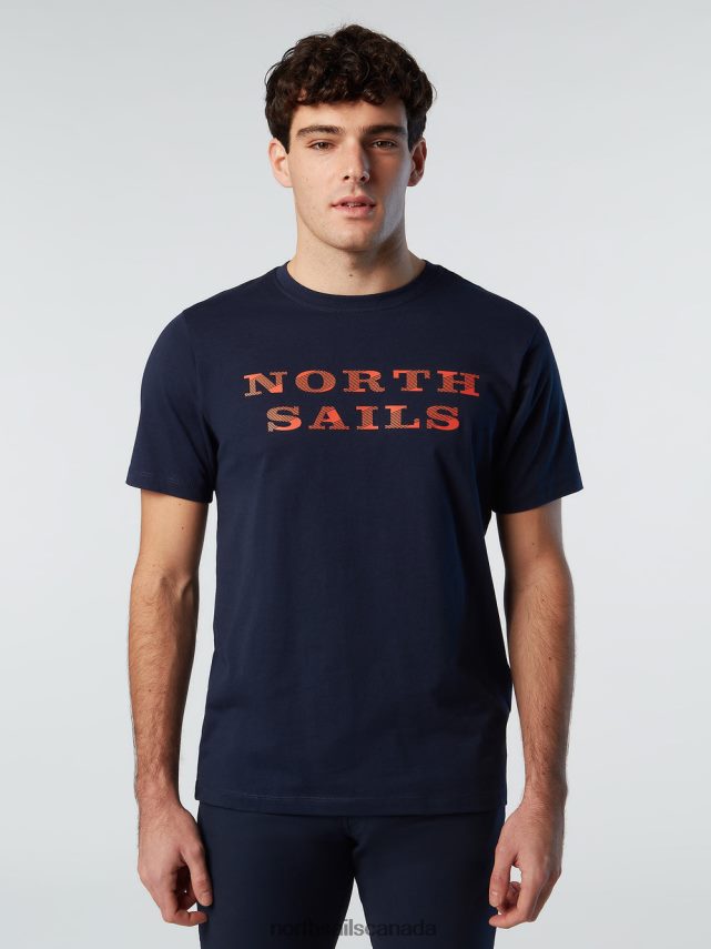 Men North Sails Navy blue T-SHIRT WITH CHEST PRINT Clothing 0028HP143