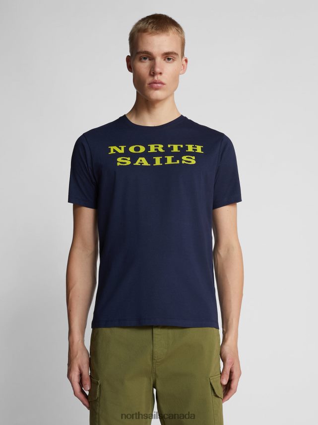 Men North Sails Navy blue T-SHIRT WITH LETTERING Clothing 0028HP1262