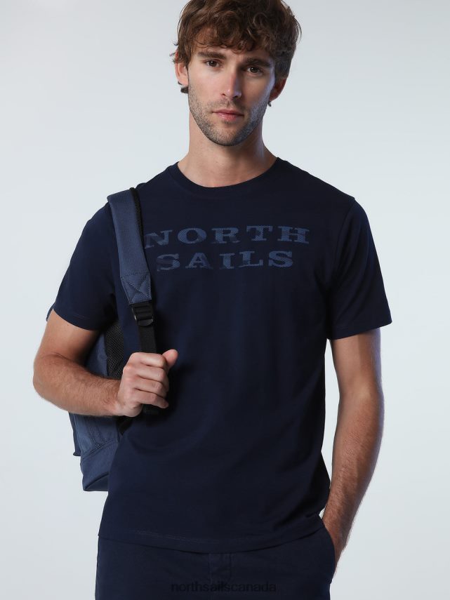 Men North Sails Navy blue T-SHIRT WITH LETTERING Clothing 0028HP999