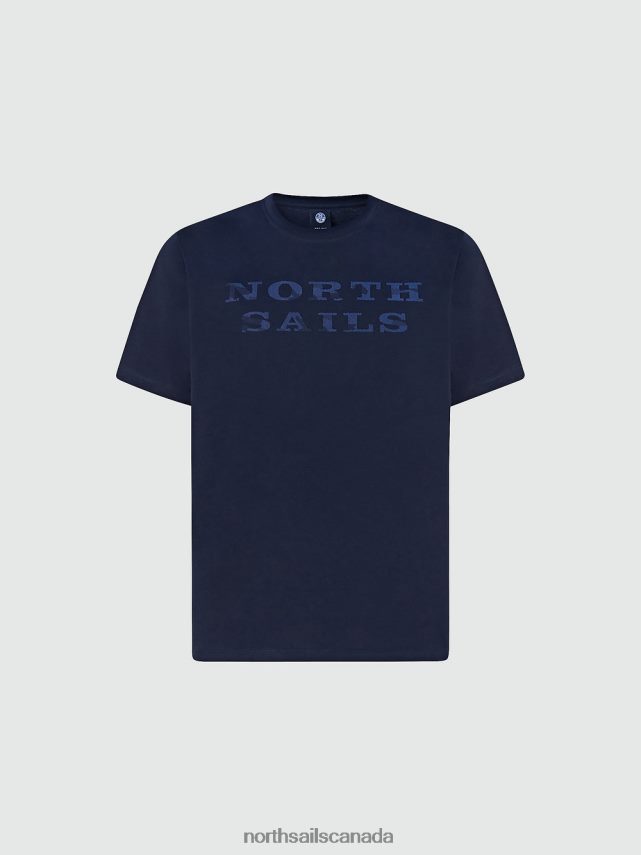 Men North Sails Navy blue T-SHIRT WITH LETTERING Clothing 0028HP999