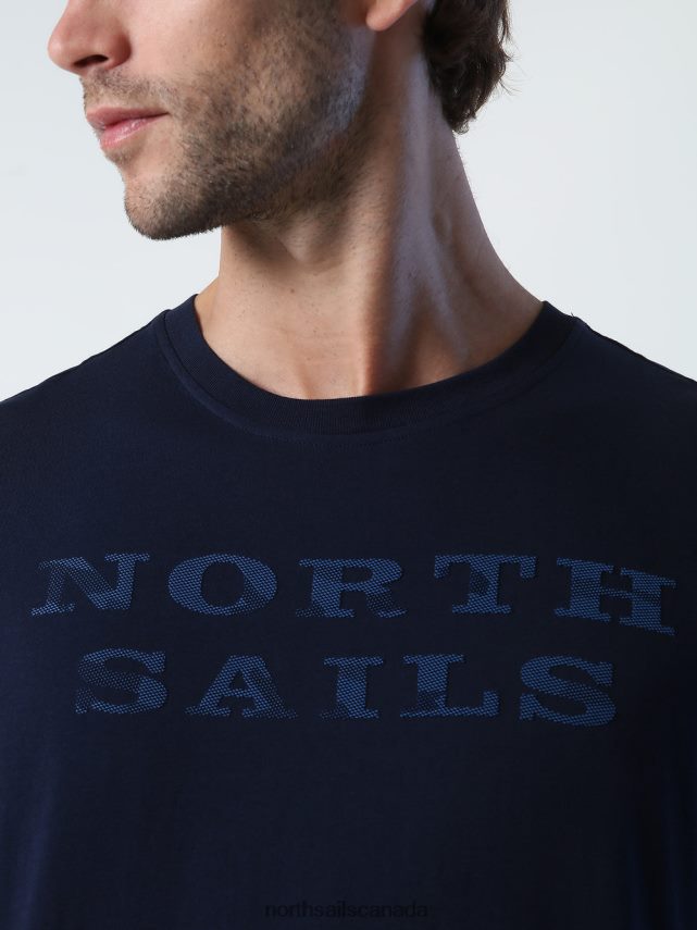 Men North Sails Navy blue T-SHIRT WITH LETTERING Clothing 0028HP999