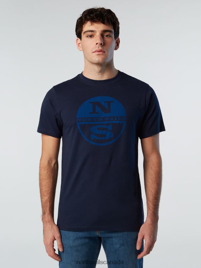 Men North Sails Navy blue T-SHIRT WITH MAXI LOGO PRINT Clothing 0028HP178