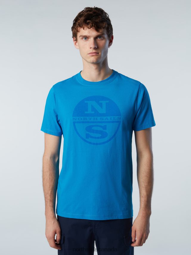 Men North Sails Turquoise T-SHIRT WITH MAXI LOGO PRINT Clothing 0028HP180