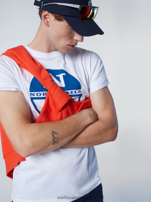 Men North Sails White T-SHIRT WITH MAXI LOGO PRINT Clothing 0028HP171