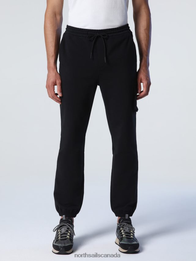 Men North Sails Black FLEECE JOGGERS Clothing 0028HP955