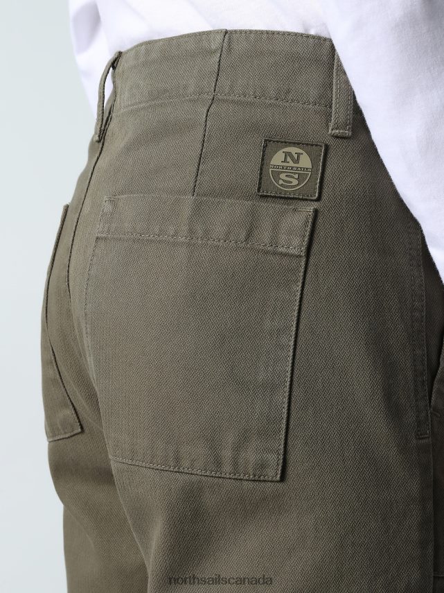 Men North Sails Ivy green RECYCLED COTTON TROUSERS Clothing 0028HP834