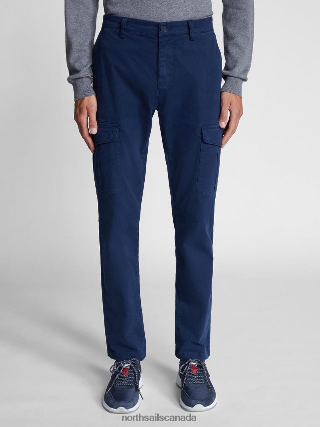 Men North Sails Navy blue STRETCH GABARDINE TROUSERS Clothing 0028HP1344