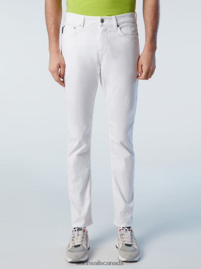 Men North Sails White STRETCH DOBBY TROUSERS Clothing 0028HP317