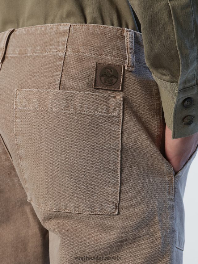 Men North Sails Winter khaki RECYCLED COTTON TROUSERS Clothing 0028HP832