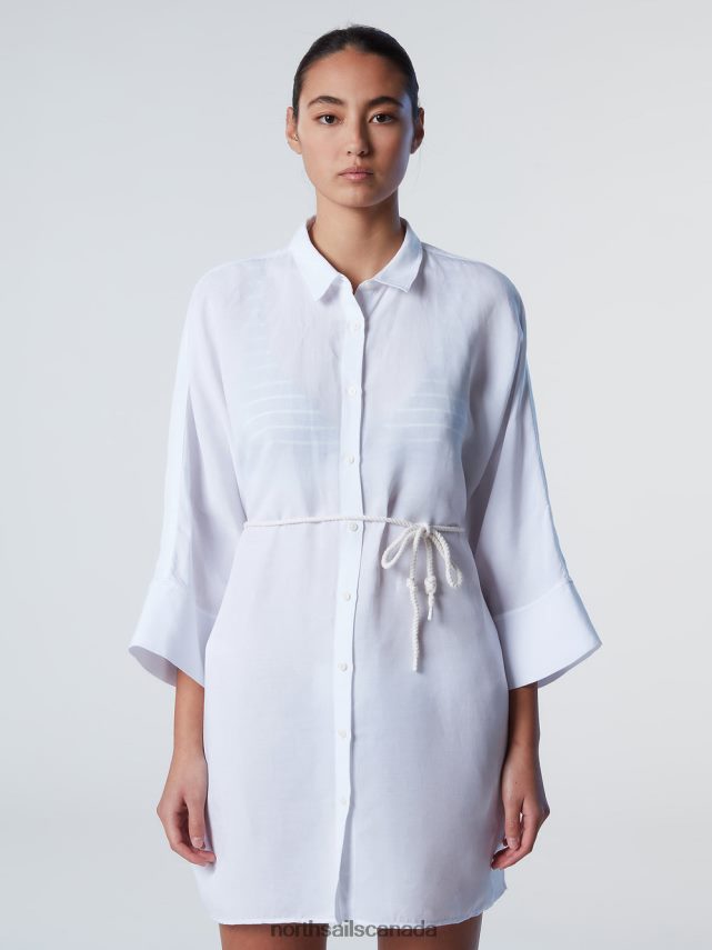 Women North Sails White KIMONO SHIRT DRESS Clothing 0028HP585