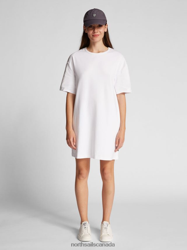 Women North Sails White ORGANIC INTERLOCK DRESS Clothing 0028HP1525