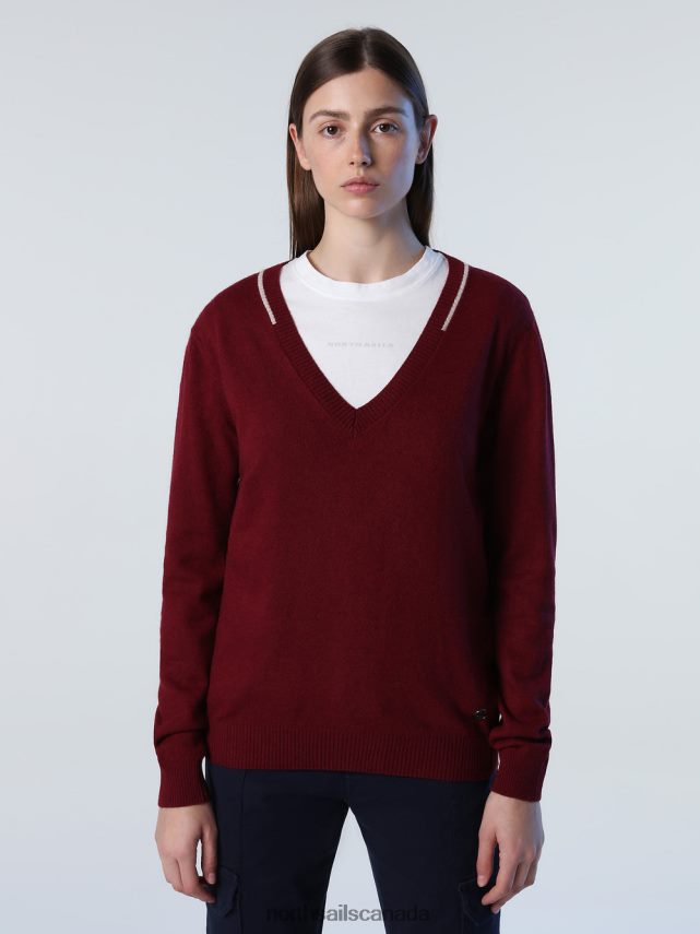 Women North Sails Combo 2 V-NECK JUMPER Clothing 0028HP1396