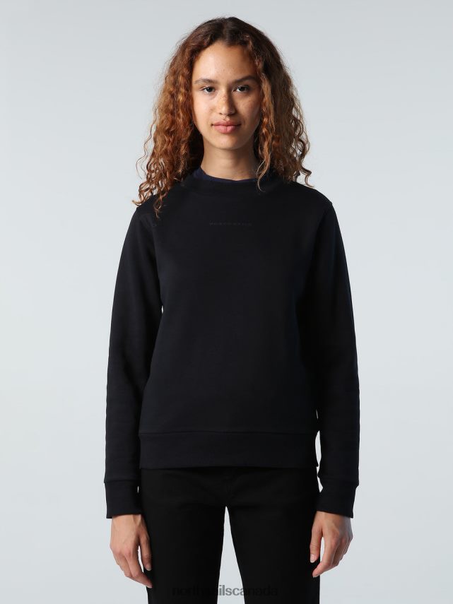 Women North Sails Black CREW-NECK SWEATSHIRT Clothing 0028HP1420