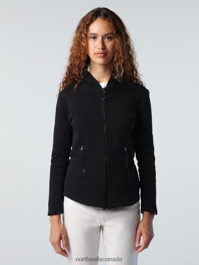 Women North Sails Black HOODED SWEATSHIRT Clothing 0028HP1357