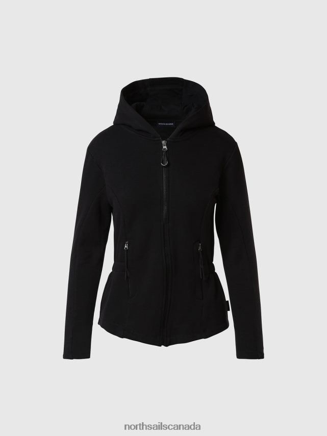 Women North Sails Black HOODED SWEATSHIRT Clothing 0028HP1357