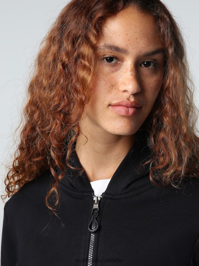 Women North Sails Black HOODED SWEATSHIRT Clothing 0028HP1357