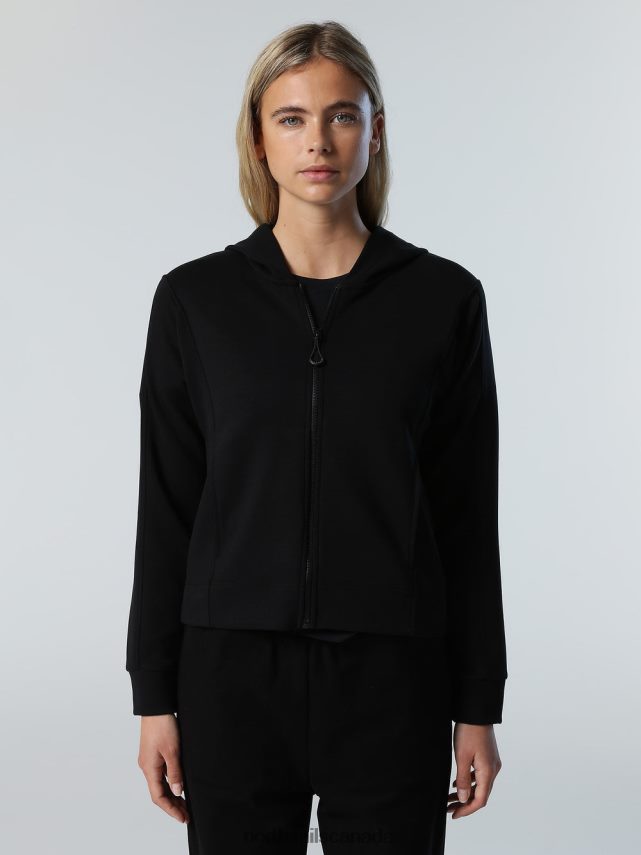 Women North Sails Black MODAL PEACHSKIN HOODIE Clothing 0028HP600
