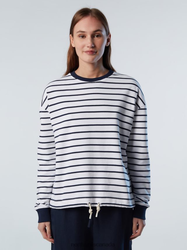 Women North Sails Combo 1 STRIPED DRAWSTRING SWEATSHIRT Clothing 0028HP595