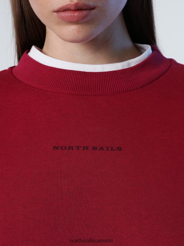 Women North Sails Deep cherry CREW-NECK SWEATSHIRT Clothing 0028HP1418