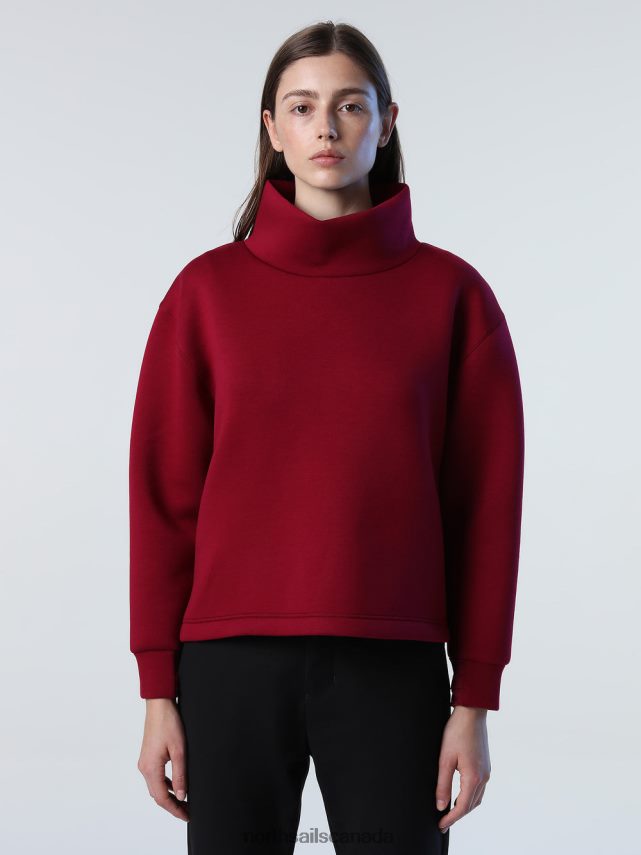 Women North Sails Deep cherry SCUBA SWEATSHIRT Clothing 0028HP1388