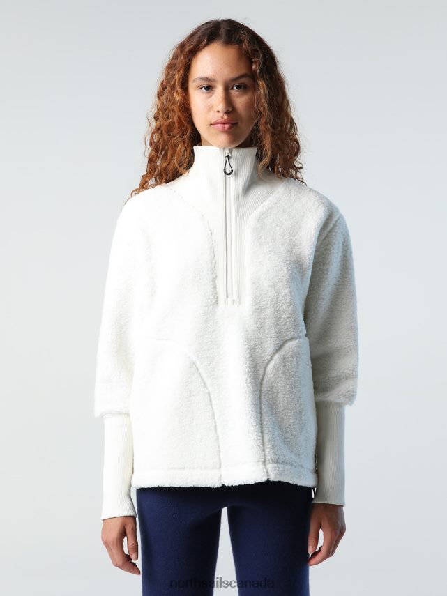 Women North Sails Marshmallow TURTLENECK SWEATSHIRT WITH HALF ZIP Clothing 0028HP1416