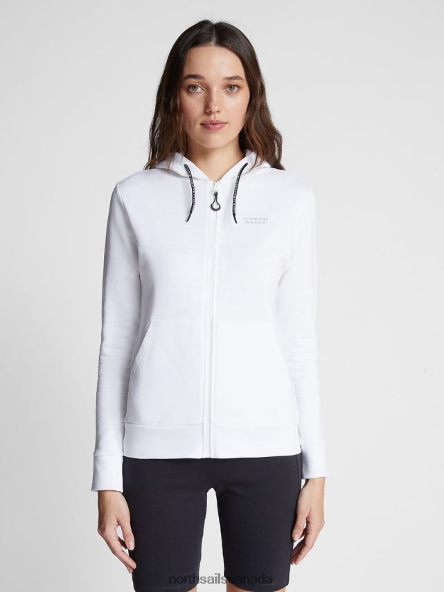 Women North Sails White ORGANIC FLEECE SWEATSHIRT Clothing 0028HP1529