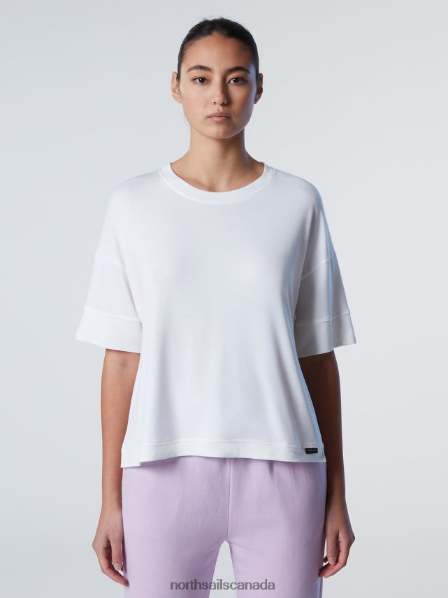 Women North Sails White DROPPED-SHOULDER TOP Clothing 0028HP592