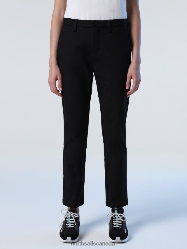 Women North Sails Black REGULAR-FIT CHINOS Clothing 0028HP1433