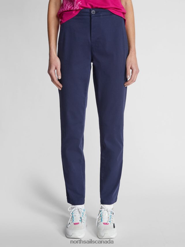 Women North Sails Midnight blue GABARDINE TROUSERS Clothing 0028HP1503