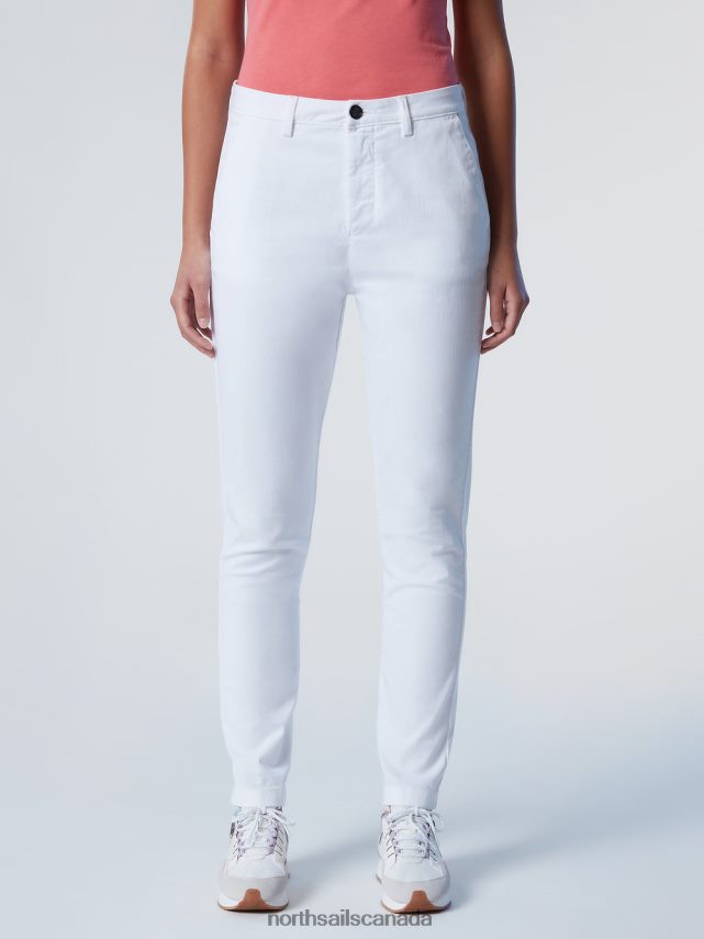 Women North Sails White ORGANIC COTTON CHINOS Clothing 0028HP613